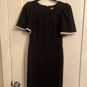 Calvin Klein black dress size 10 with white sleeve detailing. Like new.